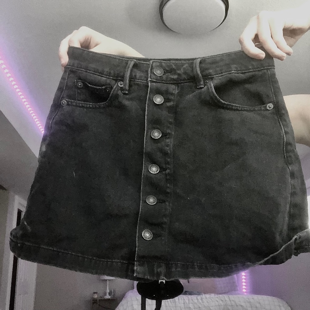 Black American eagle mini skirt